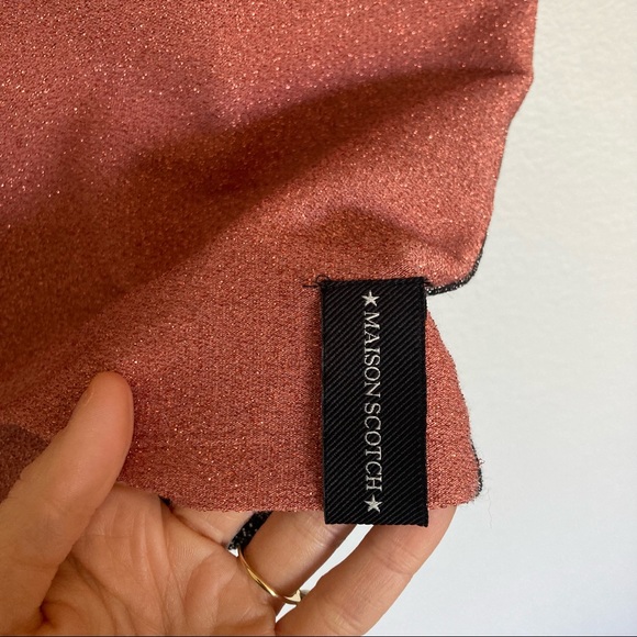 Maison Scotch & Soda Sparkly Lurex Glitter Multicolor Colorblock Tee Top Small - Picture 5 of 6